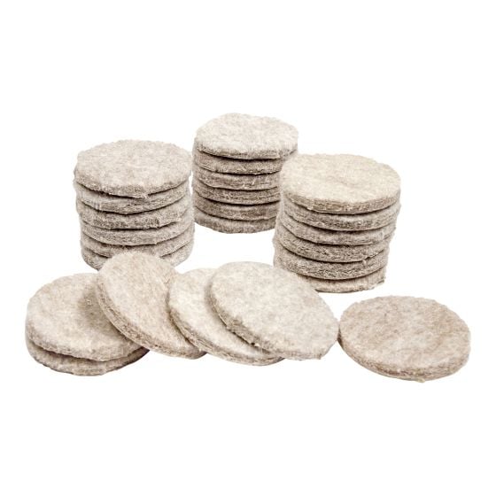 ECO FELTAC - Beige Round Felt Pads - 38 mm - 24/Pkg