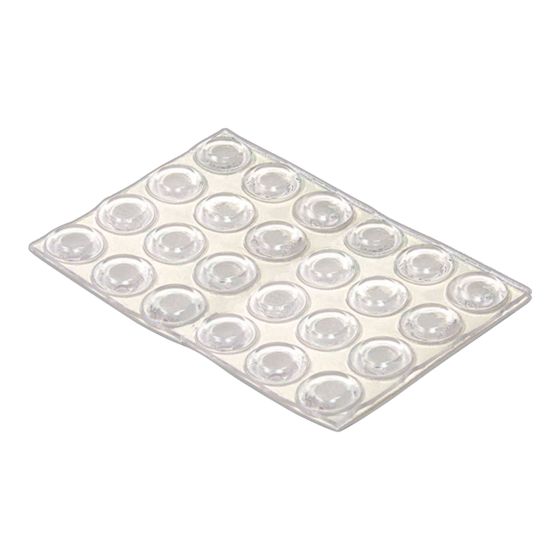 PRO-TEC PVC Round Bumper Pads - Clear - 1/2 in x 3 mm - 24/Pkg