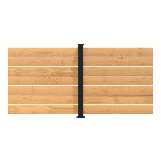 Ensemble de poteau de ligne, rampe d'intimité, aluminium, 44" x 3", noir, C4, 22 morceaux