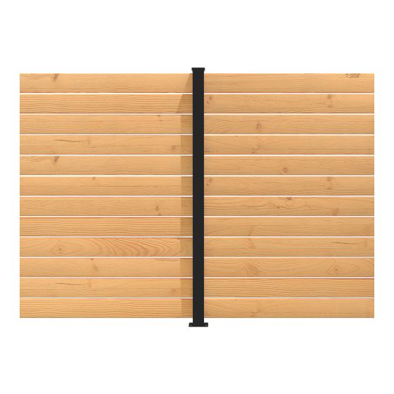 Ensemble de poteau de ligne, écran d'intimité, aluminium, 72" x 3'', Noir, C6, 31 morceaux