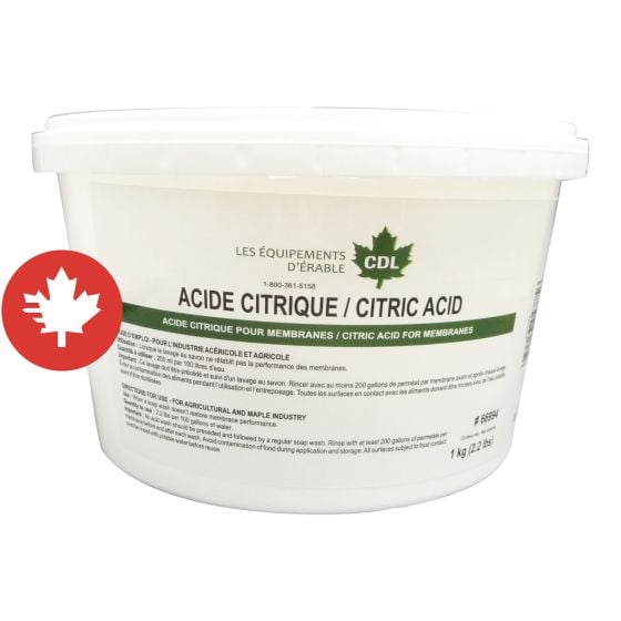 Citric acid powder for membranes