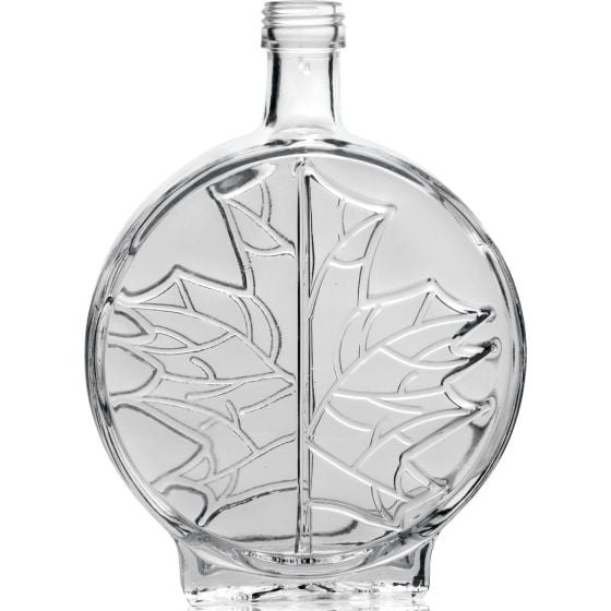 Modern Glass Bottle With Maple Leaf - 250 ml