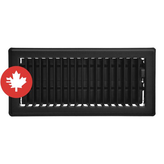 Matte Black Floor Register - 2 1/4" x 12"