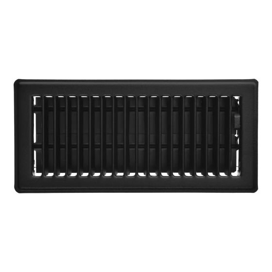 Matte Black Floor Register - 2 1/4" x 12"