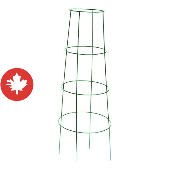 Inverted Four Ring Tomato Cage - 48" x16" - Green
