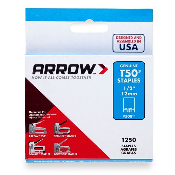 Staples T50 - 1/2" - 1250/Pkg
