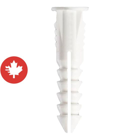 Chevilles en plastique, 100/pqt, #4-6 x 7/8"