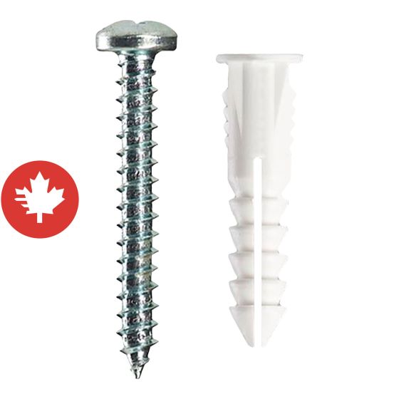 Chevilles en plastique, 125 lb, 10/pqt, #6-8 x 1 1/4"