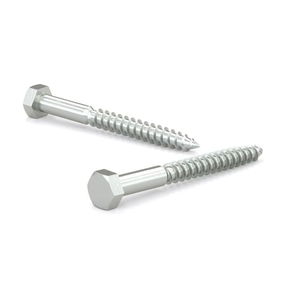 Hex Head Lag Screws - Zinc - 10" - 25/Pkg