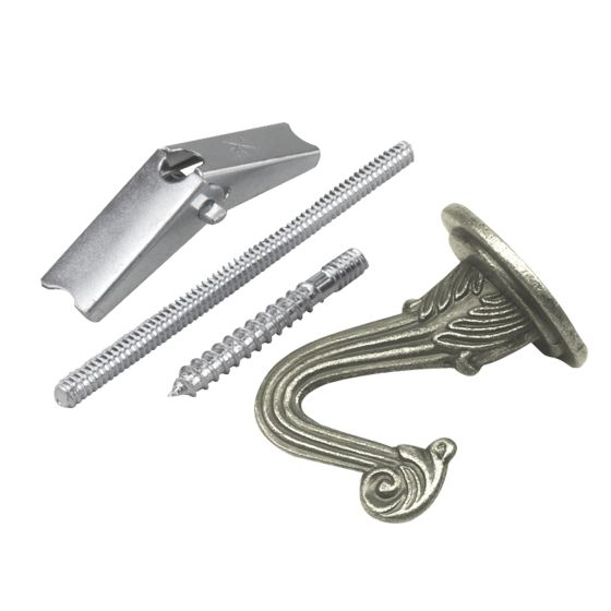 Crochet pour lampe suspendue, étain, 2/pqt