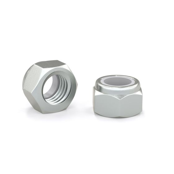 Hex Lock Nut with Nylon Insert - Zinc - 1/4" - 100/Pkg