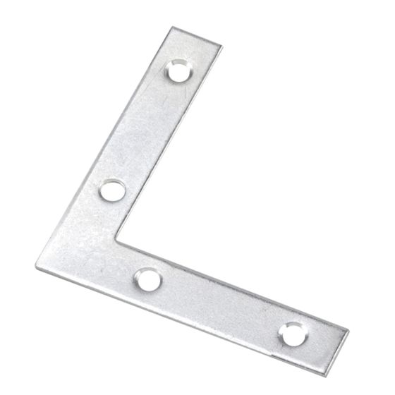 Flat Corner Plate - Zinc - 4"