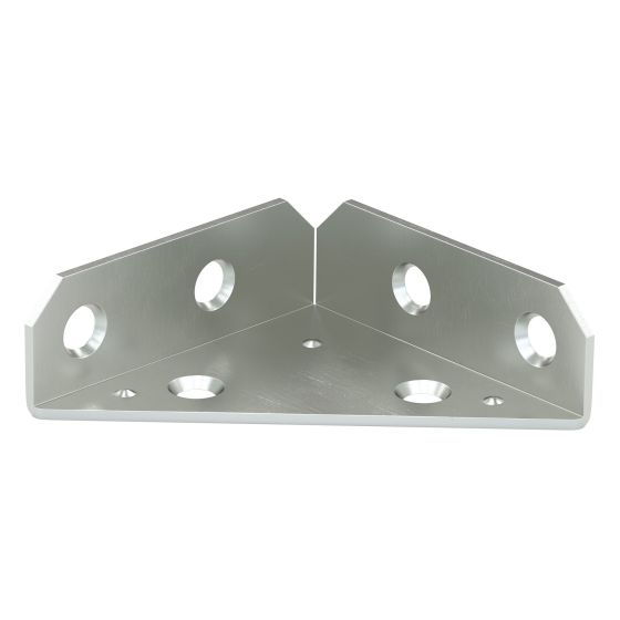Multi-Position 3-Sided Corner Brace - Zinc - 3" x 3/4" x 3"