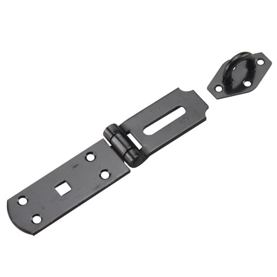 Hasp heavy-duty, black, 9 3/8"