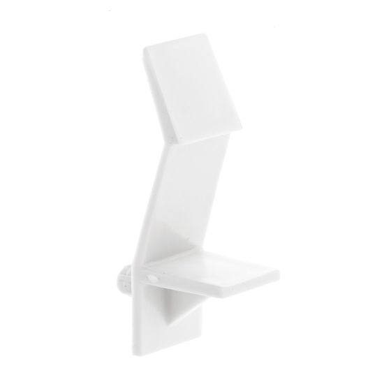 Locking Plastic Clip - White - 5 mm x 45 mm x 13 mm - 8/Pkg