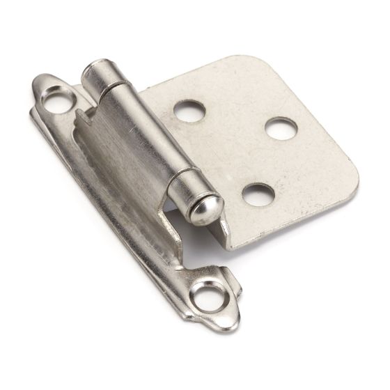 Semi-Concealed Self-Closing Hinge - Brushed nickel - 2 3/4" - 2/Pkg