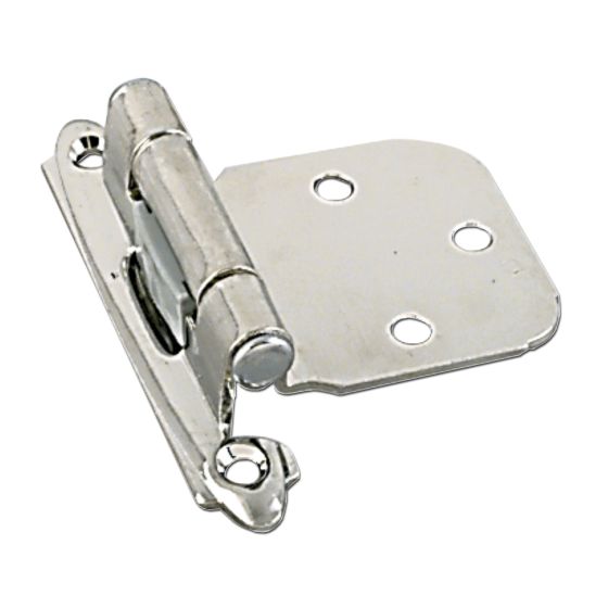Semi-Concealed Self-Closing Hinge - Brushed chrome - 2 3/4" - 2/Pkg
