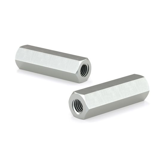 Hex Coupling Nut - Zinc - 1/2" x 1 3/4" - 2/Pkg