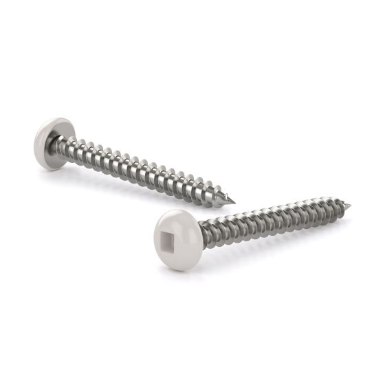 Metal Screws - Colored Pan Head - White - #8 x 1" - 500/Pkg