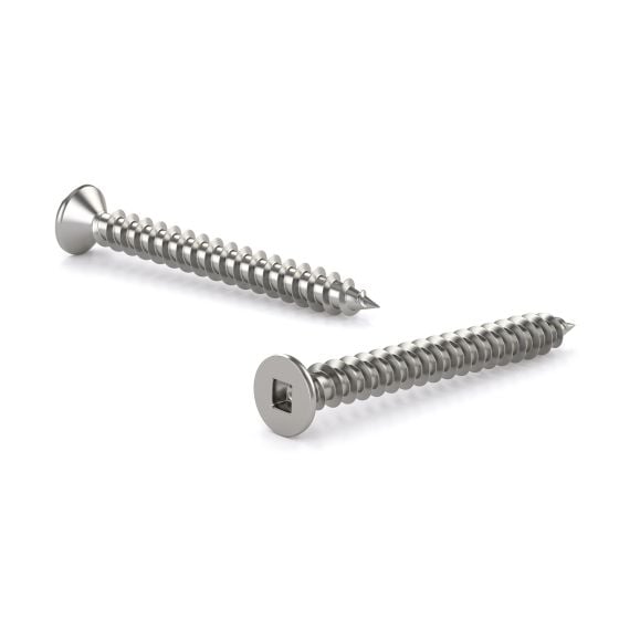 Stainless Steel Metal Screws - Flat Head - #8 x 1/2" - 100/Pkg