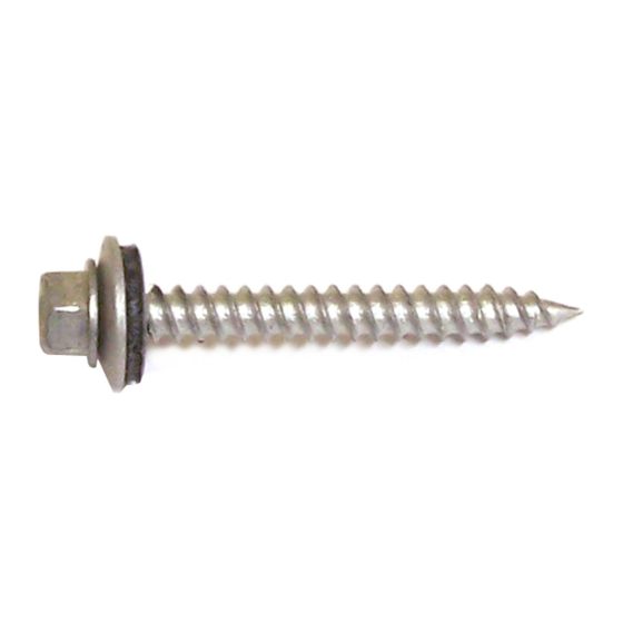 Roof Metal Screws - Hex Head with Steel and Neoprene Washer - #9 x 1" - 400/Pkg