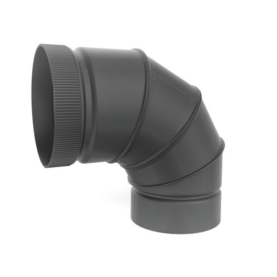 90° Double Wall Elbow - 1200° F - Flat Black - 7"