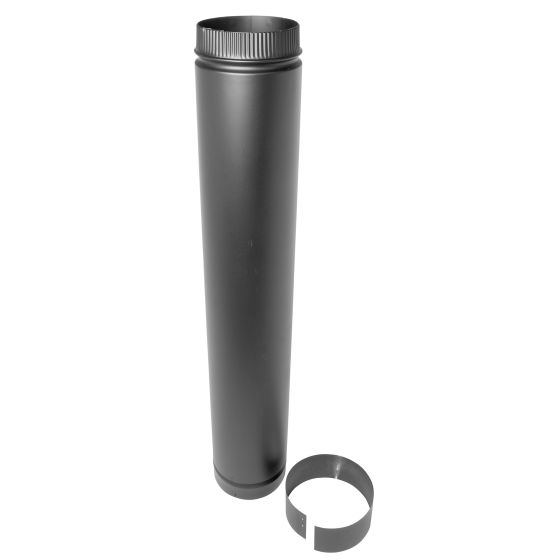 Double Face Pipe - Flat Black - 1200° F - 7" x 38 - 68"