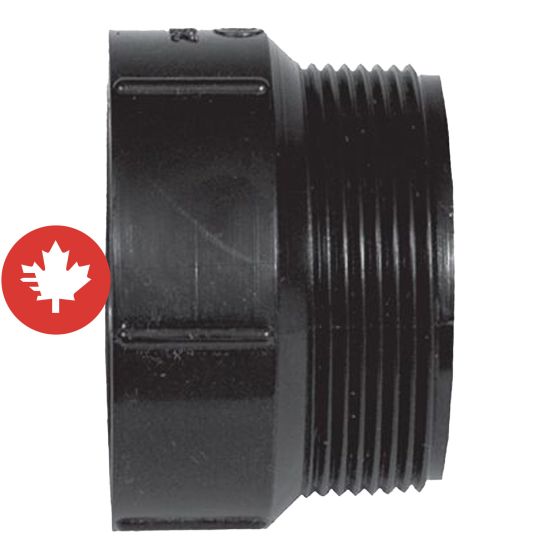 Adaptateur mâle ABS DWV, 2", fem. x m. fileté , noir