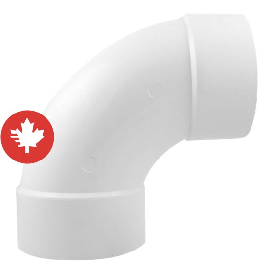 PVC/BNQ 90° Elbow - 4" - Hub x Hub - White