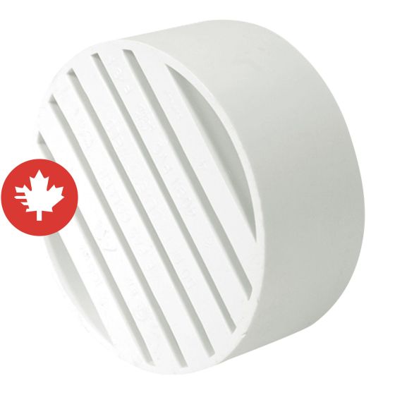 PVC/BNQ Floor Drain Grate - 4" - Spigot - White