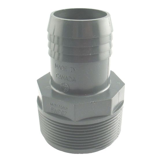 Adaptateur réduit mâle en plastique, 2" x 1 1/2"