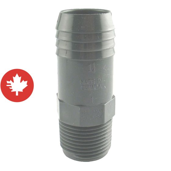 Adaptateur croissant mâle, 1/2" x 1", gris
