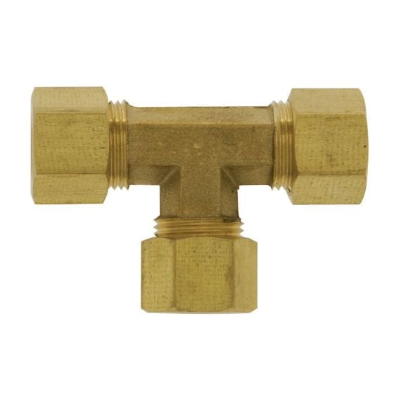 Te compression laiton 3/8 po