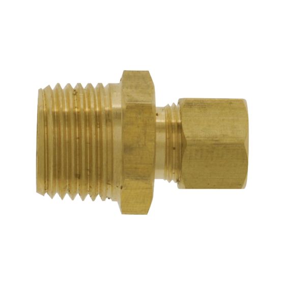 Union reduction brass 3/8" tube x 3/8" mpt compression adapter