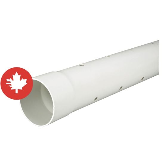 PVC Sewer Pipe - Perforated - BNQ - 4" x 10'