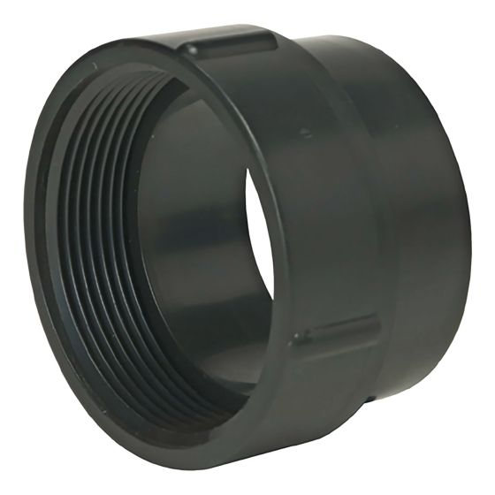 Adaptateur pour nettoyage en ABS DWV sans bouchon, 4", mâle x fem. fileté, noir
