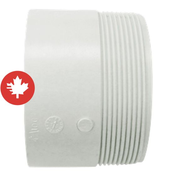 PVC/BNQ Adapter - 4" - Hub x Spigot - White