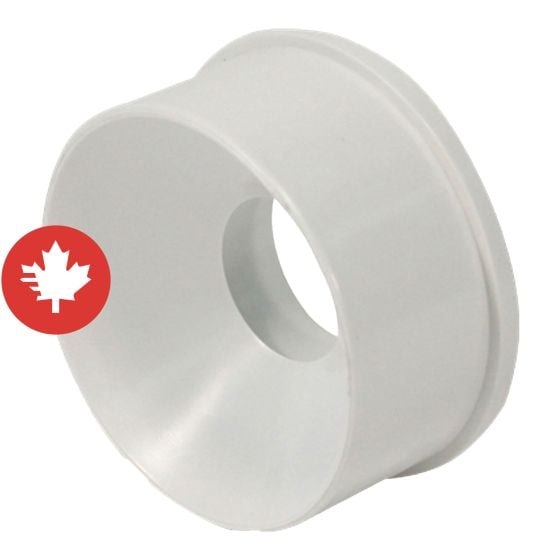 Raccord réducteur PVC-BDS E/BÂT à E/ABS, 4" x 1 1/2", mâle x femelle, blanc