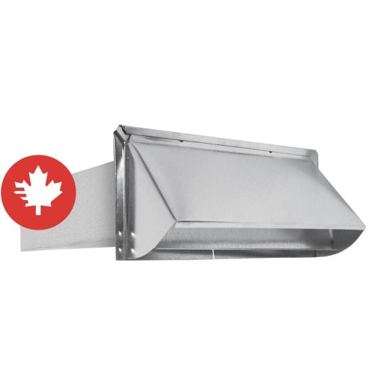 Wall Exhaust Hood - Galvanized - 10" x 3 1/4"