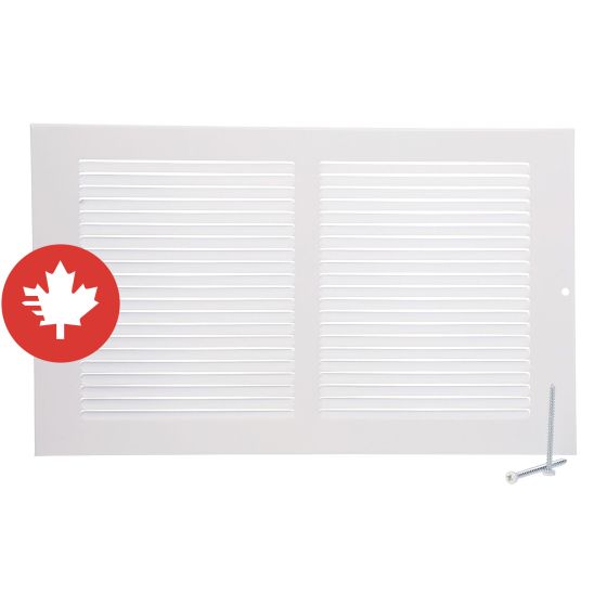 Grille de retour d'air, blanc, 6" x 24"