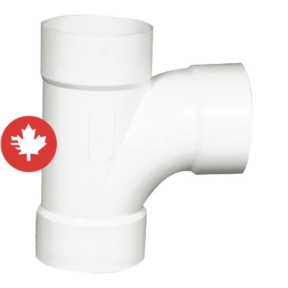 PVC/BNQ Sanitary Tee - 3" - Hub - White