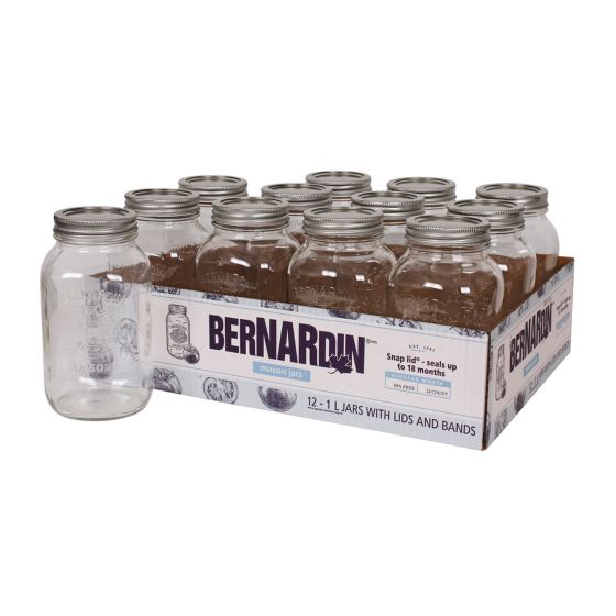 Standard Opening Mason Jar - 1 L - 12/Pkg
