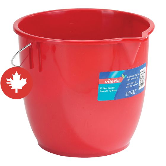 Seau rond gradué avec bec verseur, 12 l