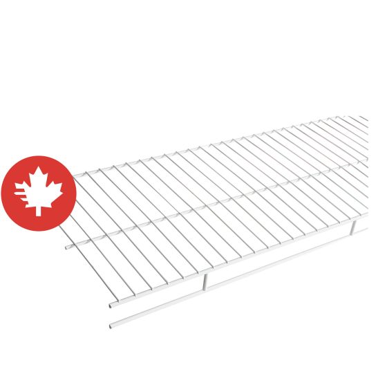 Tablette grillagée, modèle SR, tringle régulière, 12" x 144"