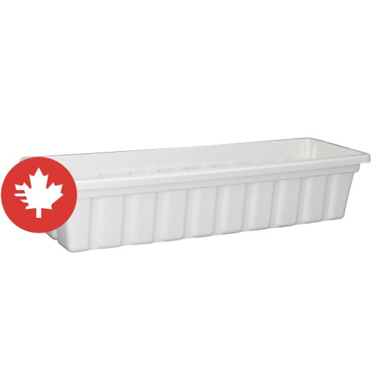 Jardinière de balcon, Nova, blanc, 24"