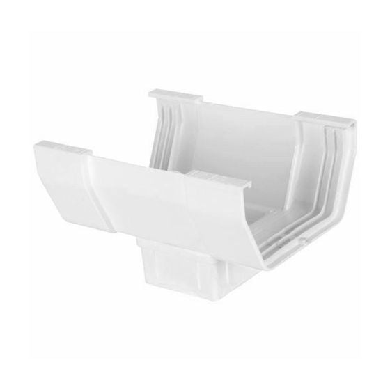 Central Downcomer Connector for Gutter - Vinyl - Contemporary Style - White