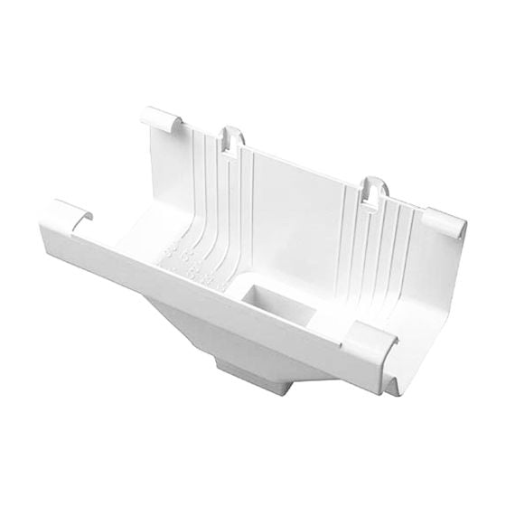Central Downcomer Connector for Gutter - Vinyl - Traditional Style - White
