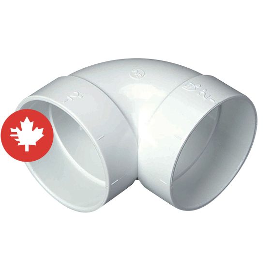 Short 90° elbow, central vacuum