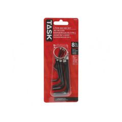 Jeu de clés hexagonales métriques type L à chaîne, 8 pièces