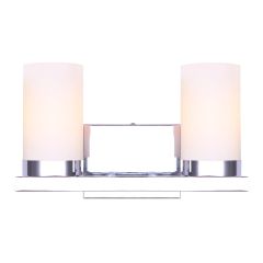 Applique murale de vanité, 2 lumières, Fideka, chrome, 14"